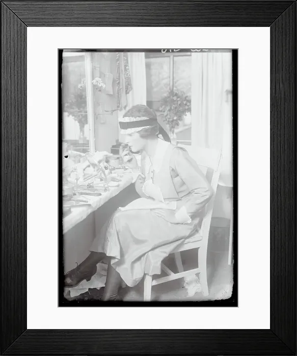 Framed Print : Actress Applying Her Makeup Framed Print : Actress Applying Her Makeup