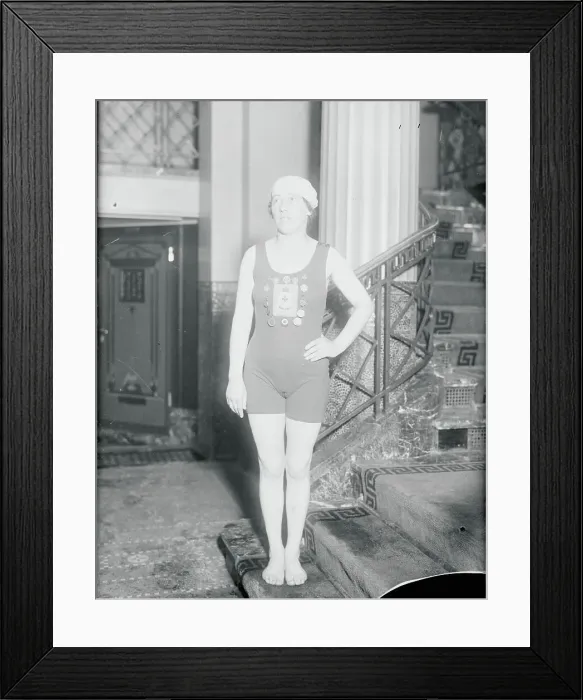 Framed Print : Bathing Instructor of 1922 Framed Print : Bathing Instructor of 1922