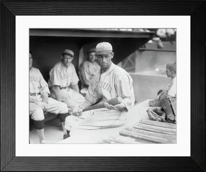 Framed Print : Ken Williams Holding Bat in Dugout Framed Print : Ken Williams Holding Bat in Dugout