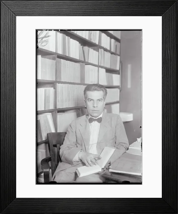 Framed Print : Boris Brasol in Library Framed Print : Boris Brasol in Library