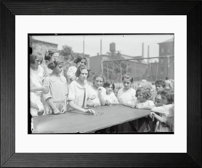 Framed Print : Girls Playing Jacks Framed Print : Girls Playing Jacks