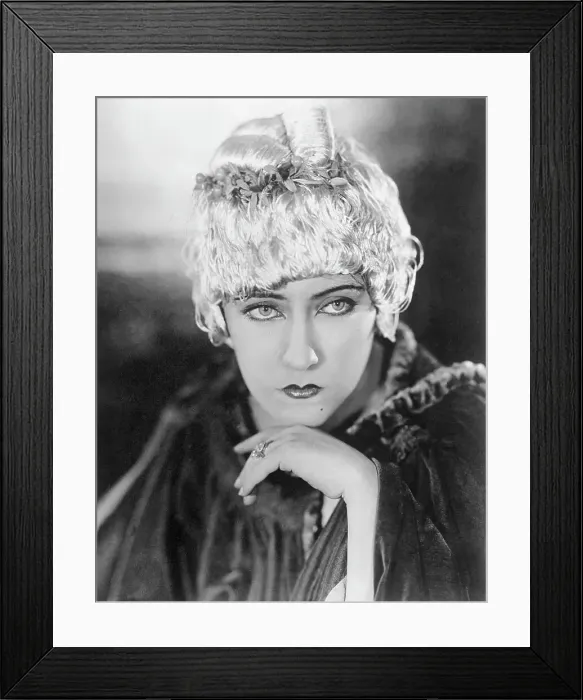 Framed Print : Portrait of Gloria Swanson Wearing Exquisite Headdress Framed Print : Portrait of Gloria Swanson Wearing Exquisite Headdress