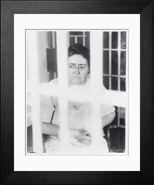 Framed Print : Ivy Giberson Sitting Behind Jail Cell Bars Framed Print : Ivy Giberson Sitting Behind Jail Cell Bars