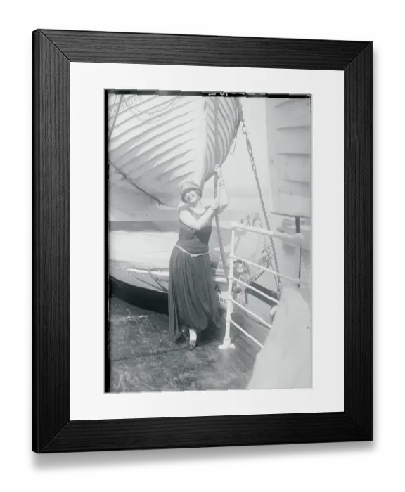 Framed Print : Actress Lilyan Tashman Posing on Ship Deck