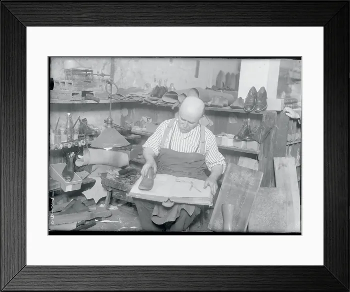 Framed Print : A Cobbler in His Workshop Framed Print : A Cobbler in His Workshop