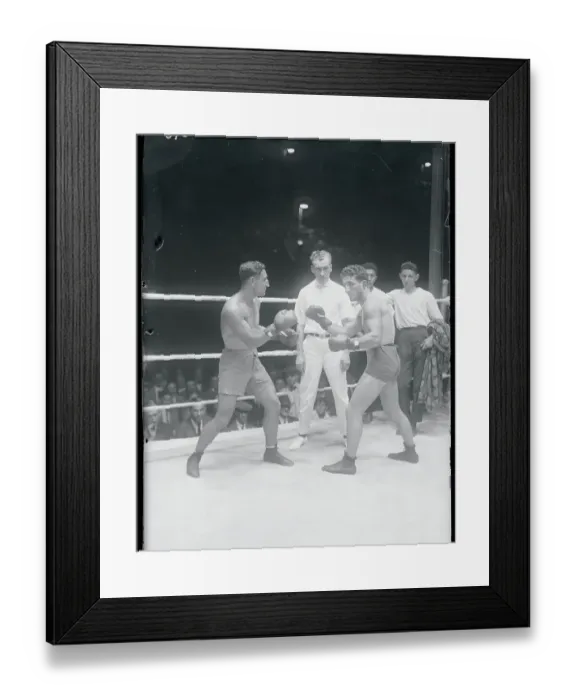 Framed Print : Boxers and Referee Framed Print : Boxers and Referee