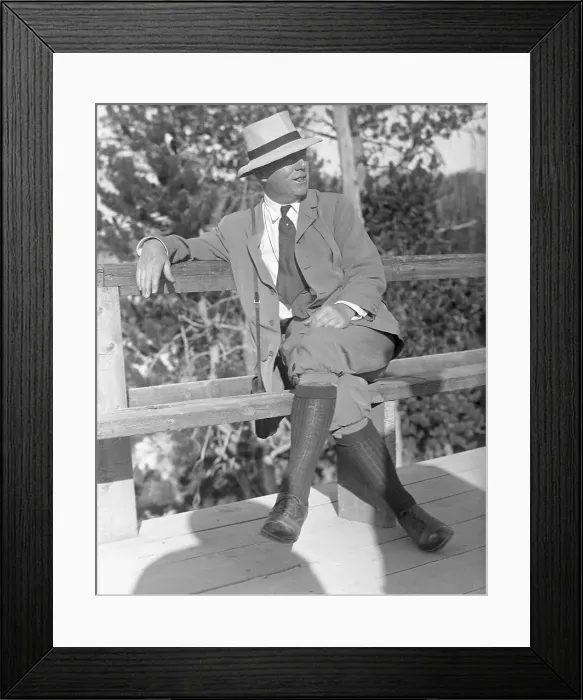 Framed Print : Thomas W. Lamont Relaxing on Balcony Framed Print : Thomas W. Lamont Relaxing on Balcony