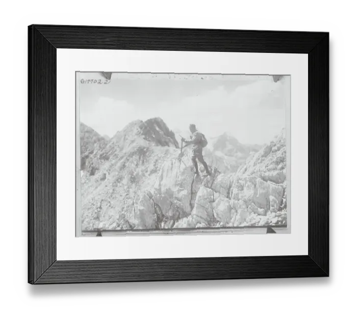 Framed Print : Man Mountain Climbing Framed Print : Man Mountain Climbing