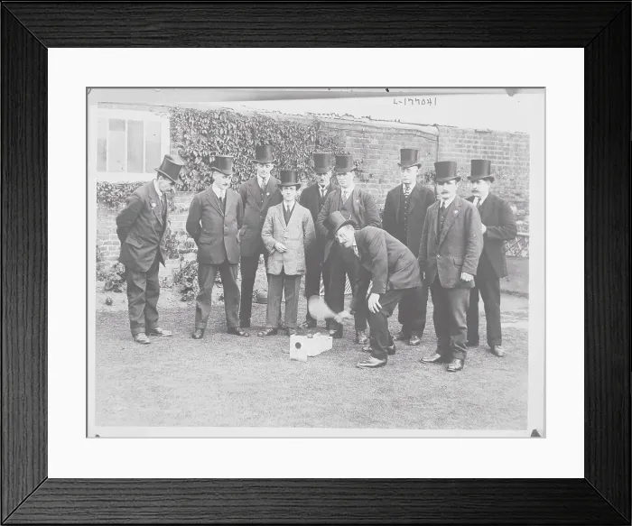 Framed Print : Men Playing Game of Trap and Ball Framed Print : Men Playing Game of Trap and Ball