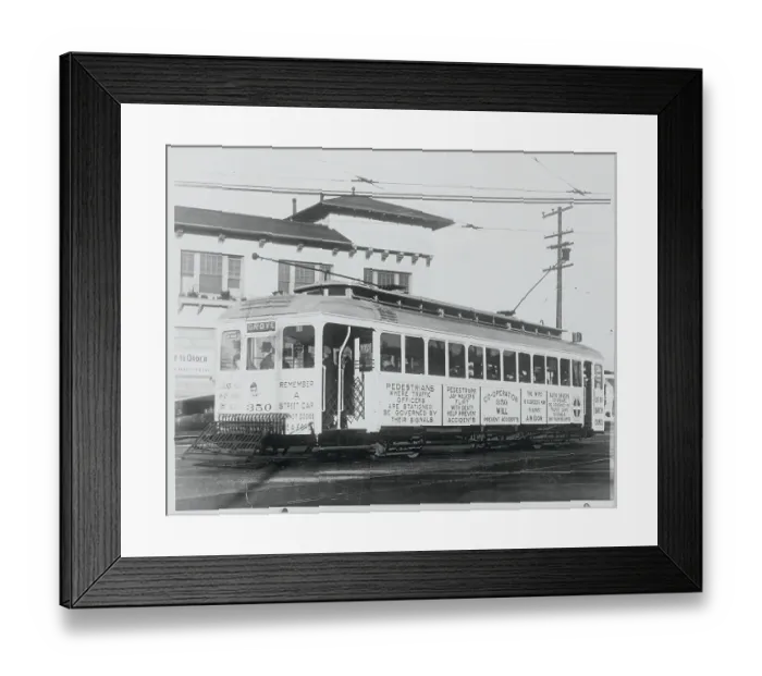 Framed Print : Warning Signs on Streetcar Framed Print : Warning Signs on Streetcar