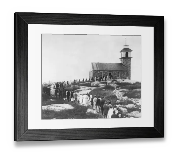 Framed Print : Churchgoers Marching in a Line to Building Framed Print : Churchgoers Marching in a Line to Building