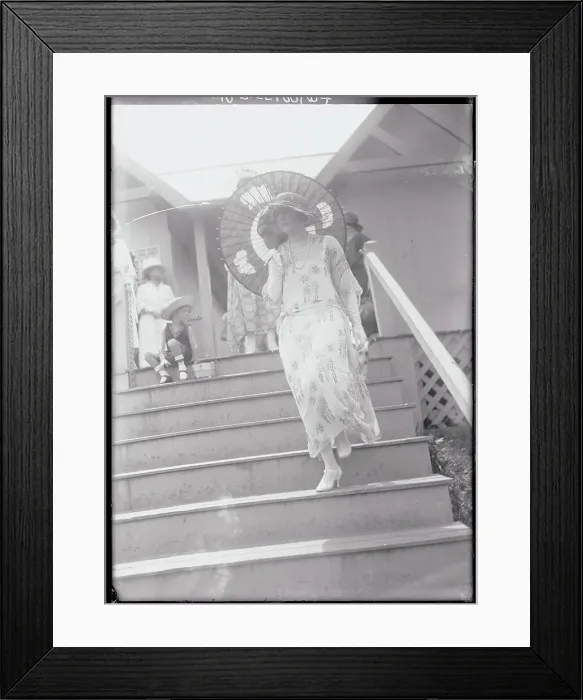 Framed Print : Socialite Ethel Carhart Carrying Umbrella Framed Print : Socialite Ethel Carhart Carrying Umbrella