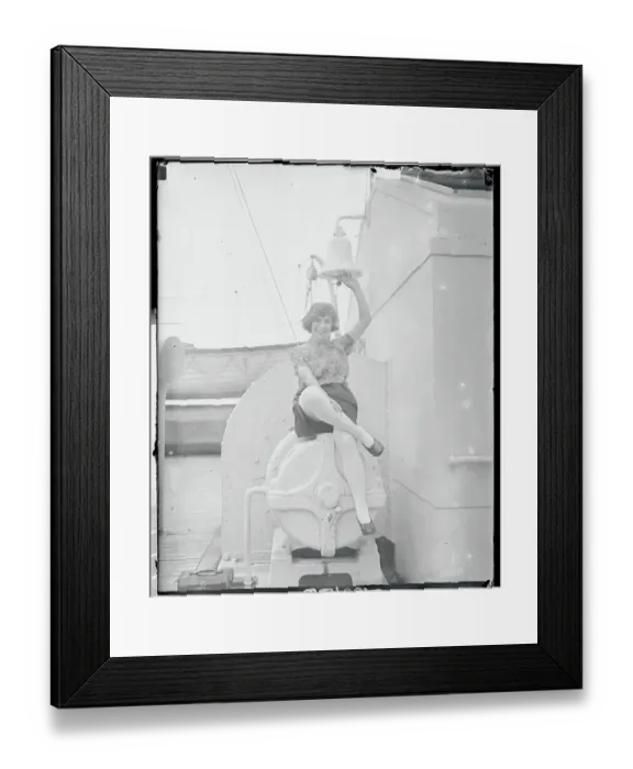 Framed Print : Young Actress Theresa Reovo Poised on Deck Framed Print : Young Actress Theresa Reovo Poised on Deck