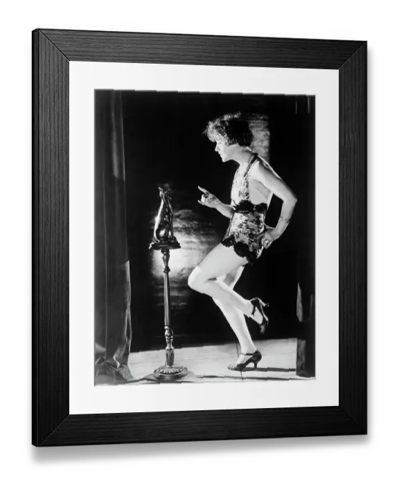 Framed Print : Kathleen Clifford Posing at Statuette Framed Print : Kathleen Clifford Posing at Statuette