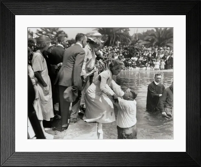 Framed Print : Aimee S. McPherson Baptizing Framed Print : Aimee S. McPherson Baptizing