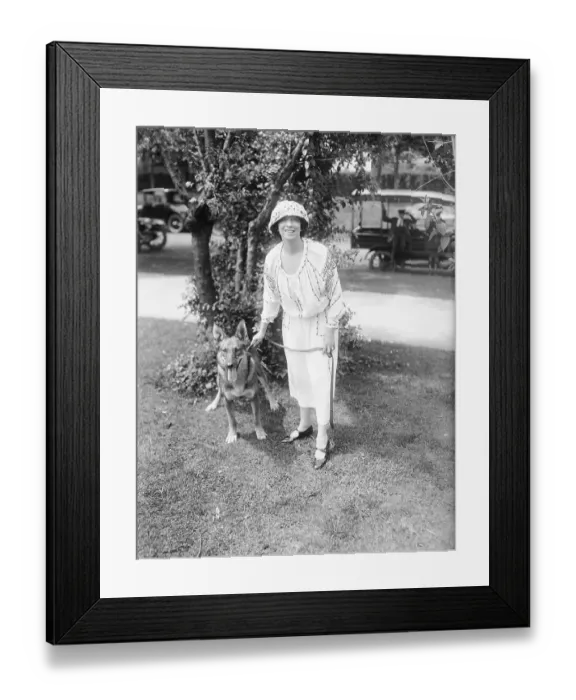Framed Print : Elizabeth Arden Walking Her Dog Framed Print : Elizabeth Arden Walking Her Dog