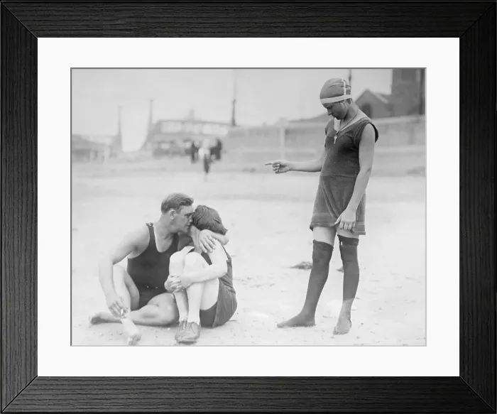 Framed Print : Girl Evangelist Blasts Beach Iniquities Framed Print : Girl Evangelist Blasts Beach Iniquities