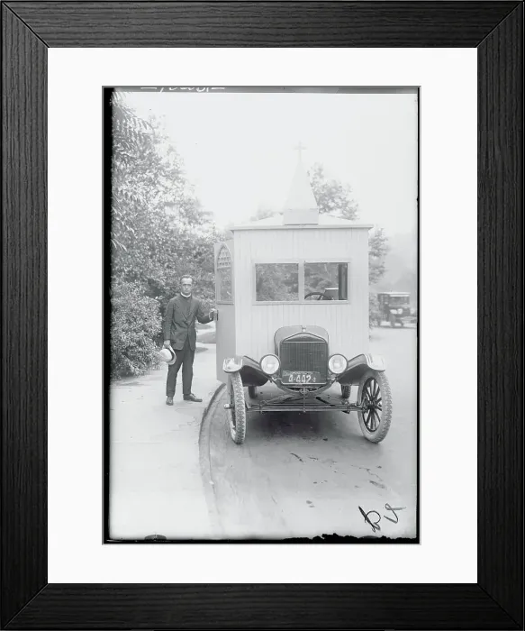 Framed Print : Minister and Church-Mobile Framed Print : Minister and Church-Mobile