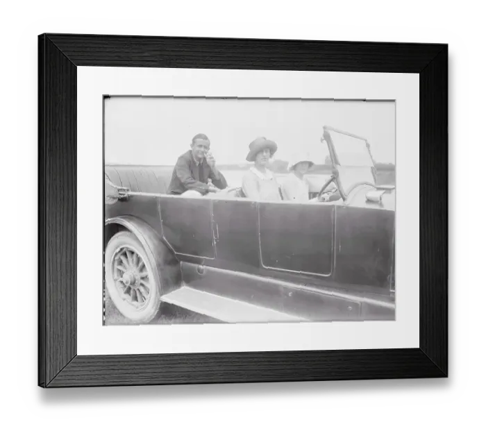 Framed Print : Socialites Riding in Car Framed Print : Socialites Riding in Car