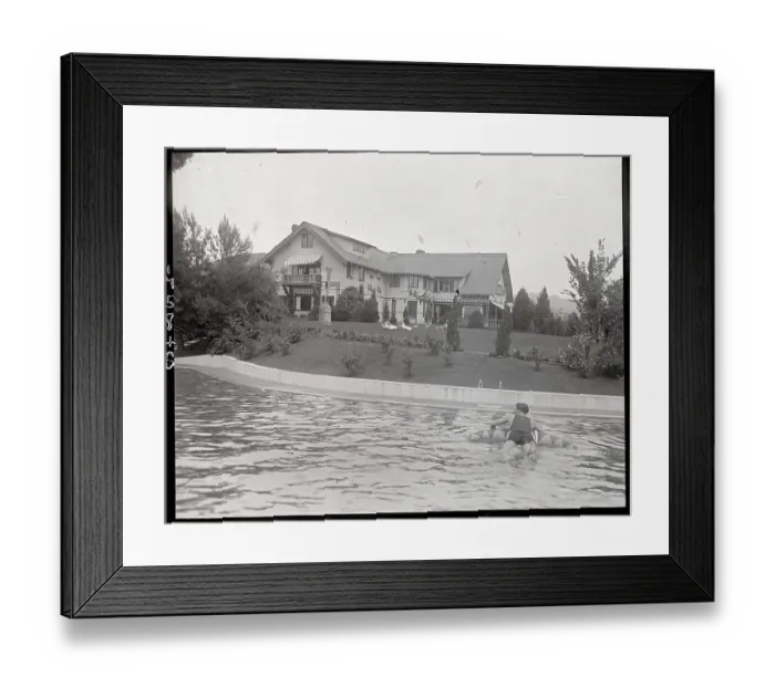 Framed Print : Douglas Fairbanks Swimming in Pool Framed Print : Douglas Fairbanks Swimming in Pool