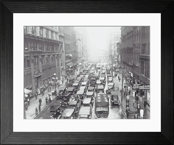 Framed Print : Traffic Jam in City Street