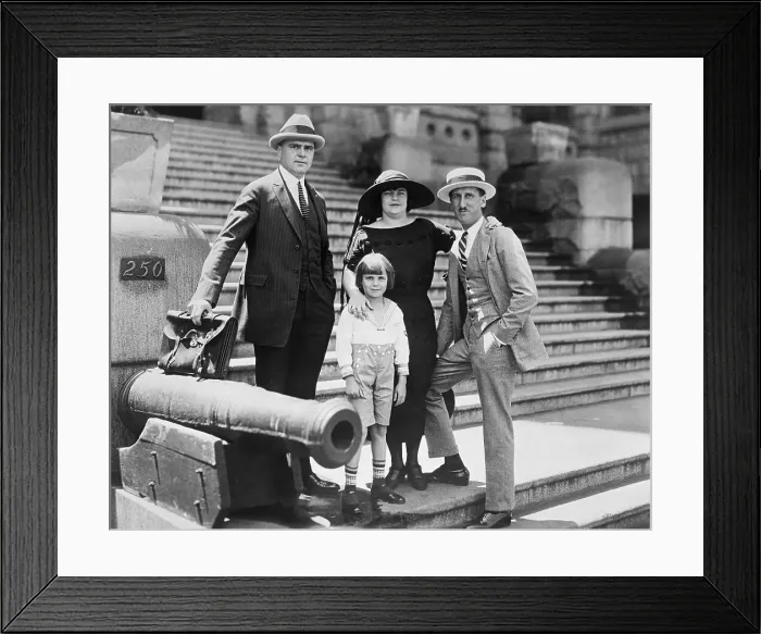 Framed Print : Jackie Coogan with Family Members Outside Court Framed Print : Jackie Coogan with Family Members Outside Court