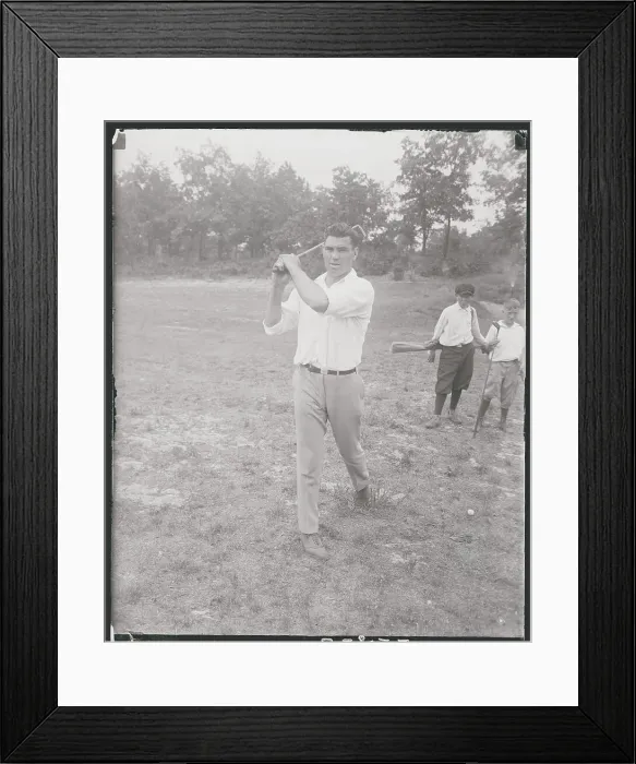 Framed Print : Jack Dempsey in Golfing Position