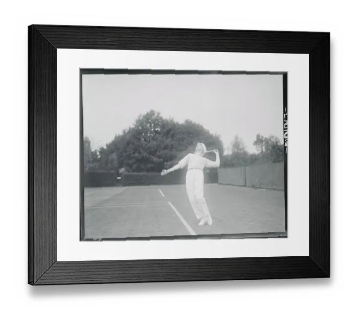 Framed Print : Andre Gobert Serving in Tennis Match Framed Print : Andre Gobert Serving in Tennis Match
