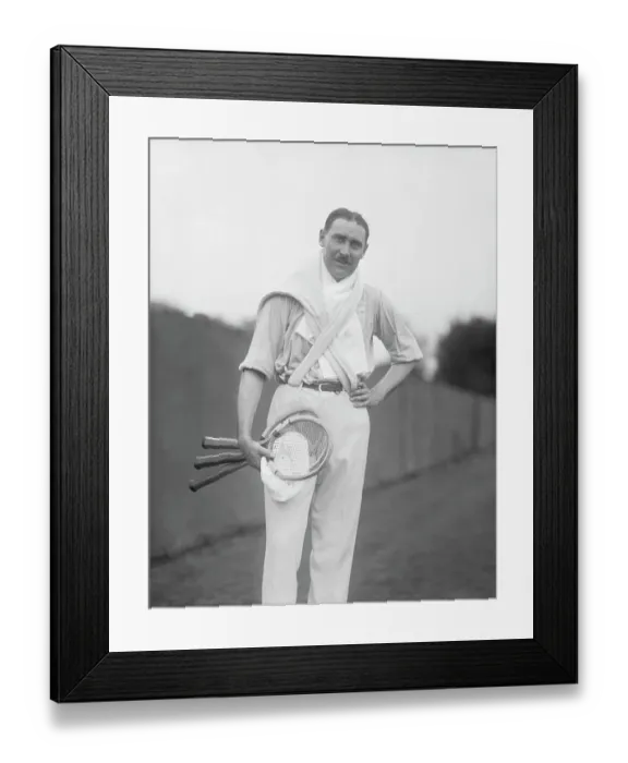 Framed Print : Andre Gobert Holding Tennis Racquets Framed Print : Andre Gobert Holding Tennis Racquets