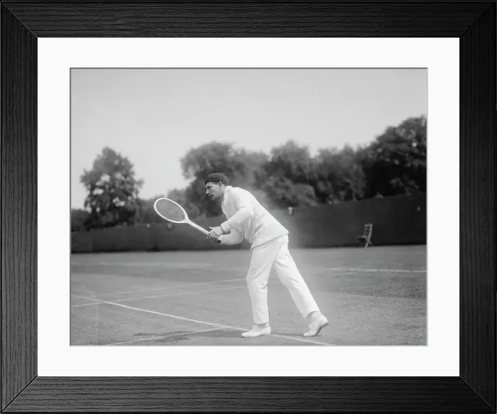 Framed Print : Jean Borotra Holding a Tennis Racquet Framed Print : Jean Borotra Holding a Tennis Racquet