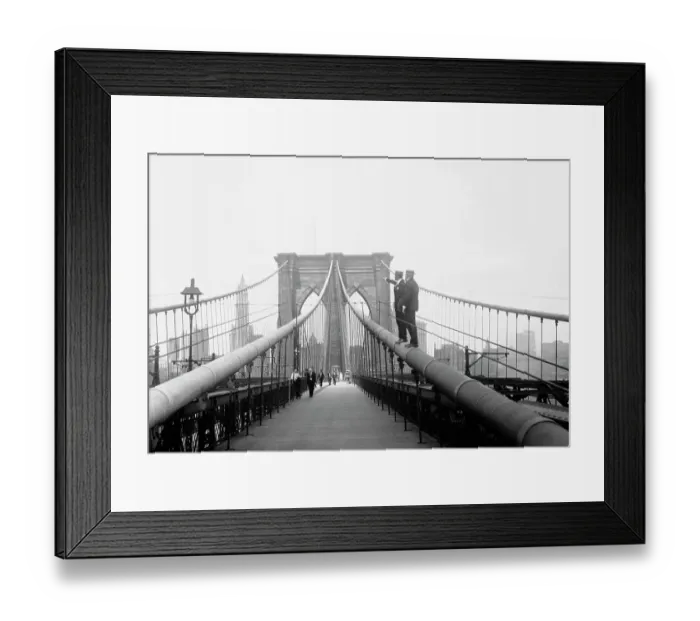 Framed Print : Inspectors on Brooklyn Bridge Framed Print : Inspectors on Brooklyn Bridge