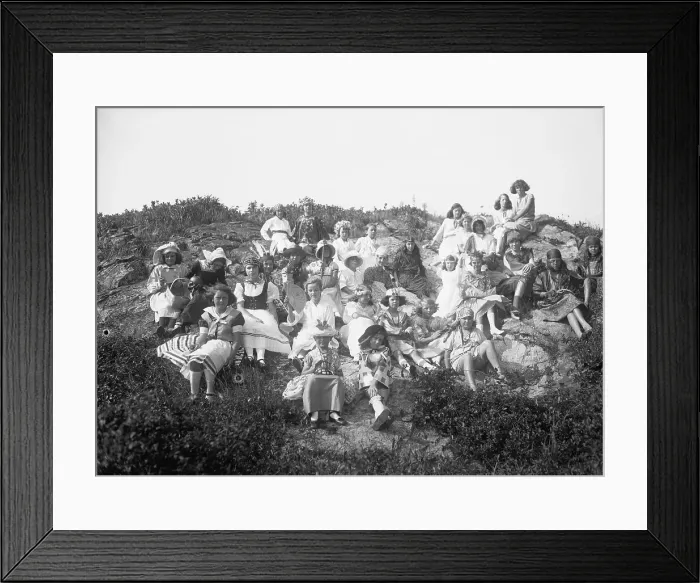 Framed Print : Young Party Goers on Hillside Framed Print : Young Party Goers on Hillside