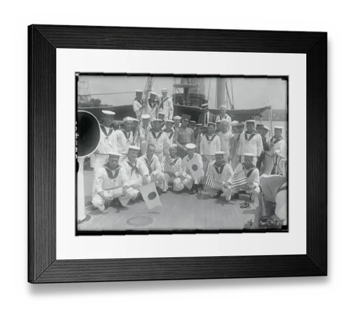 Framed Print : Portrait of Japanese and US Sailors Framed Print : Portrait of Japanese and US Sailors