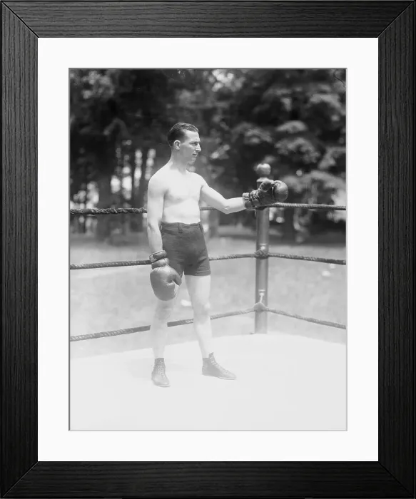 Framed Print : Boxer Posing in Ring Framed Print : Boxer Posing in Ring