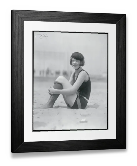 Framed Print : Woman Posing on Beach Framed Print : Woman Posing on Beach
