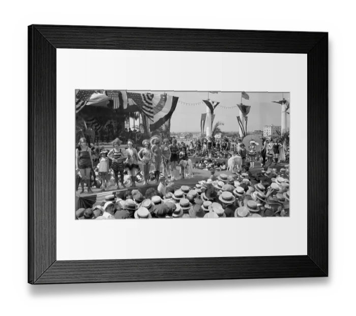 Framed Print : Crowd at Outdoor Swimsuit Fashion Show Framed Print : Crowd at Outdoor Swimsuit Fashion Show