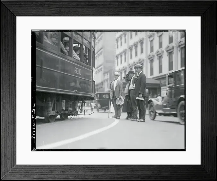 Framed Print : People Standing in Busy Street Framed Print : People Standing in Busy Street