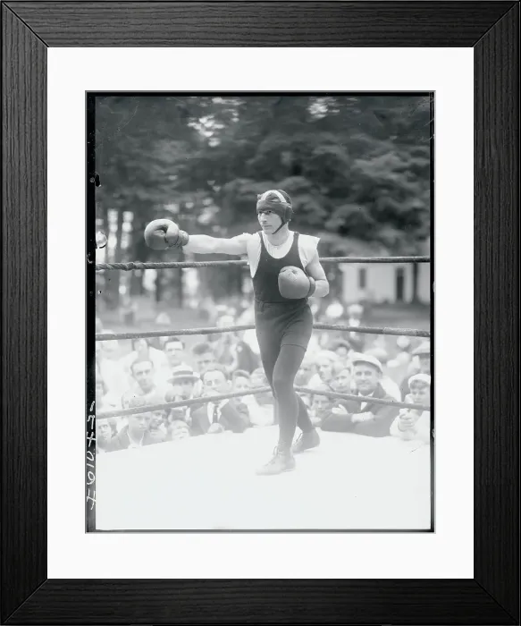Framed Print : Boxer Practicing in Ring Framed Print : Boxer Practicing in Ring