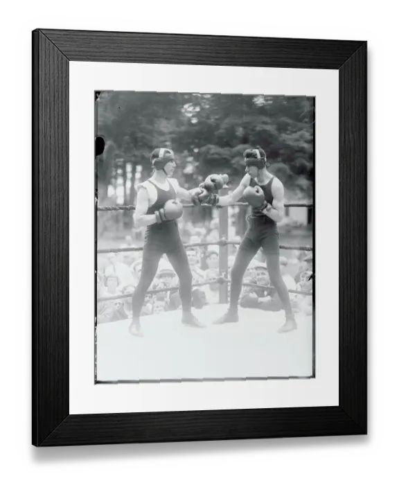 Framed Print : Boxers Sparring in Ring Framed Print : Boxers Sparring in Ring