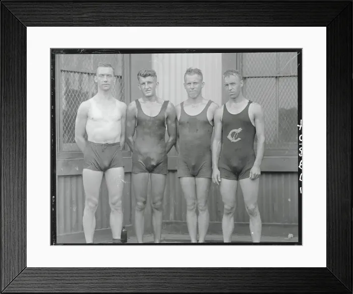 Framed Print : Swimmers Posing for Camera Framed Print : Swimmers Posing for Camera