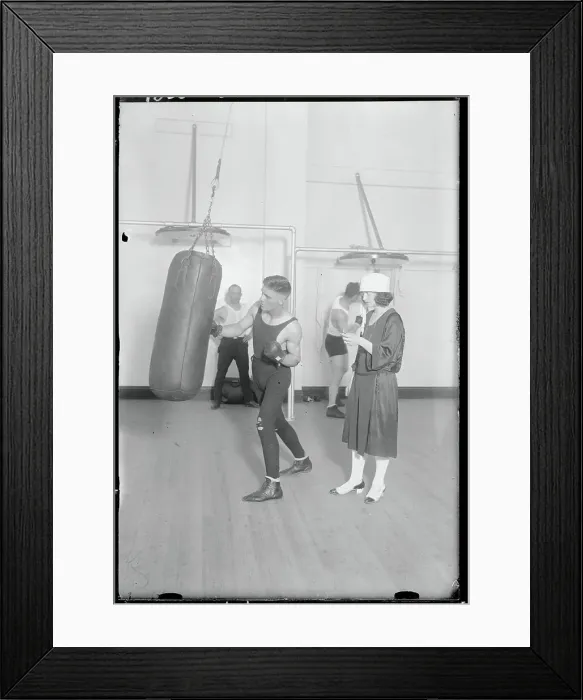 Framed Print : Boxing Promoter Florence North with Boxer in Gym Framed Print : Boxing Promoter Florence North with Boxer in Gym