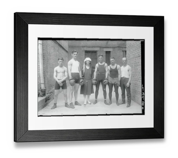 Framed Print : Boxing Promoter Florence North with Boxers Framed Print : Boxing Promoter Florence North with Boxers