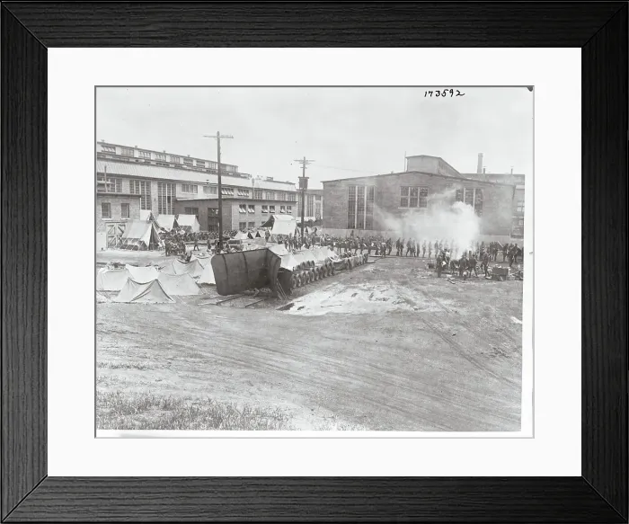 Framed Print : Guardsmen Guarding Alton Railway Yards