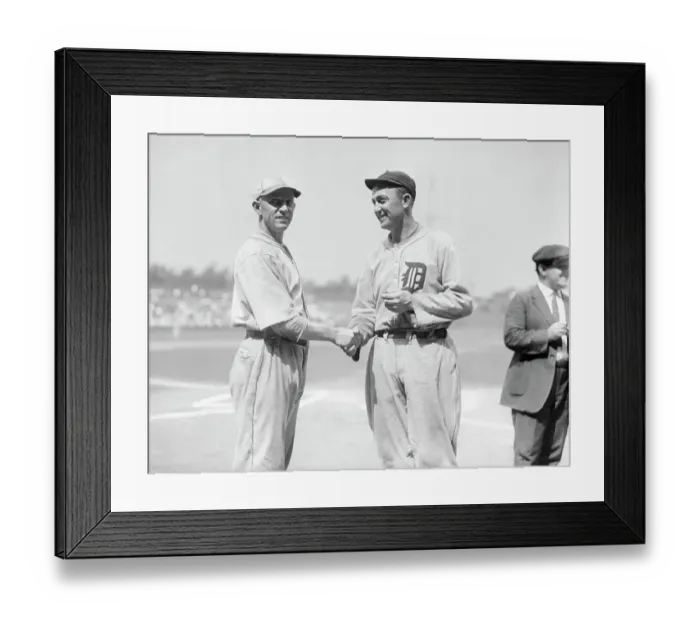Framed Print : Ty Cobb Congratulating Clarence Walker Framed Print : Ty Cobb Congratulating Clarence Walker