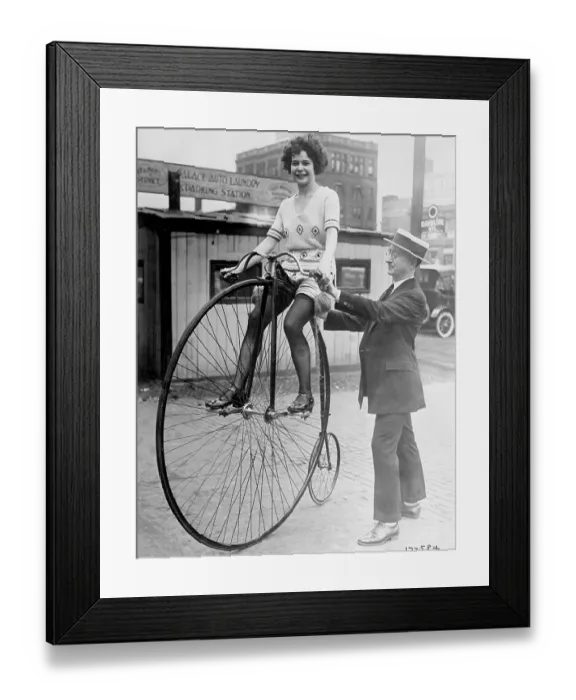 Framed Print : Dancer on Large Wheel Bicycle Framed Print : Dancer on Large Wheel Bicycle