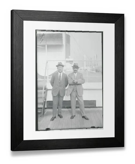 Framed Print : Golfers Alex Herd and J. H. Taylor Posing on Ship Framed Print : Golfers Alex Herd and J. H. Taylor Posing on Ship