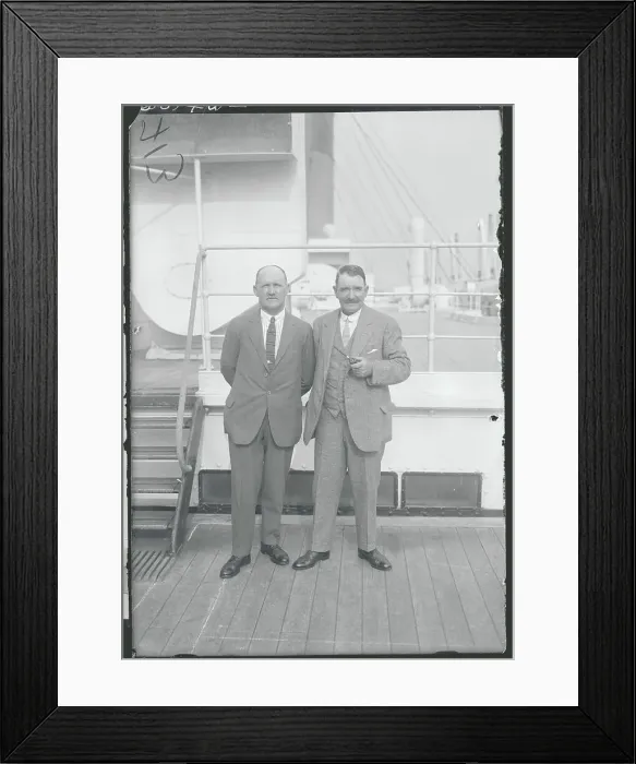 Framed Print : Golfers Alex Herd and J. H. Taylor Posing on Ship Framed Print : Golfers Alex Herd and J. H. Taylor Posing on Ship