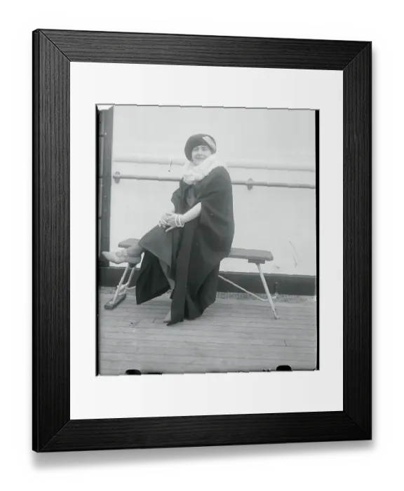 Framed Print : Author Fannie Hurst Posing on Ship Deck Framed Print : Author Fannie Hurst Posing on Ship Deck