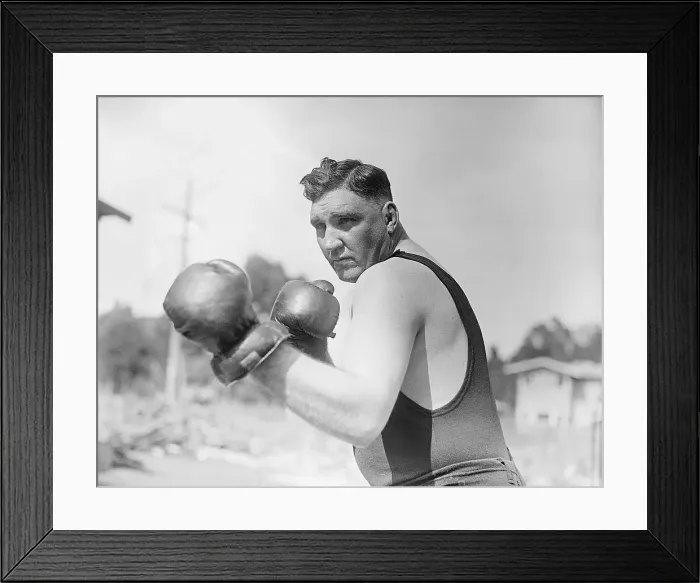Framed Print : Jess Willard Posed To Box Framed Print : Jess Willard Posed To Box