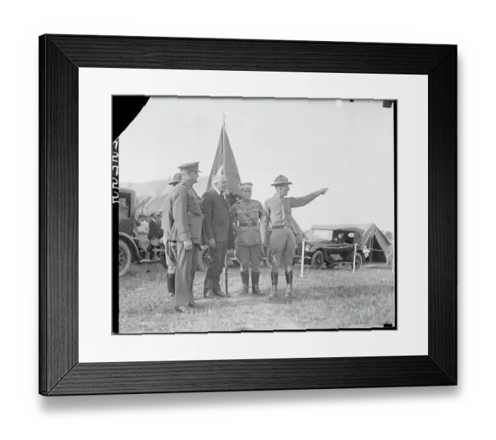 Framed Print : President Harding on Tour with Military Officers Framed Print : President Harding on Tour with Military Officers